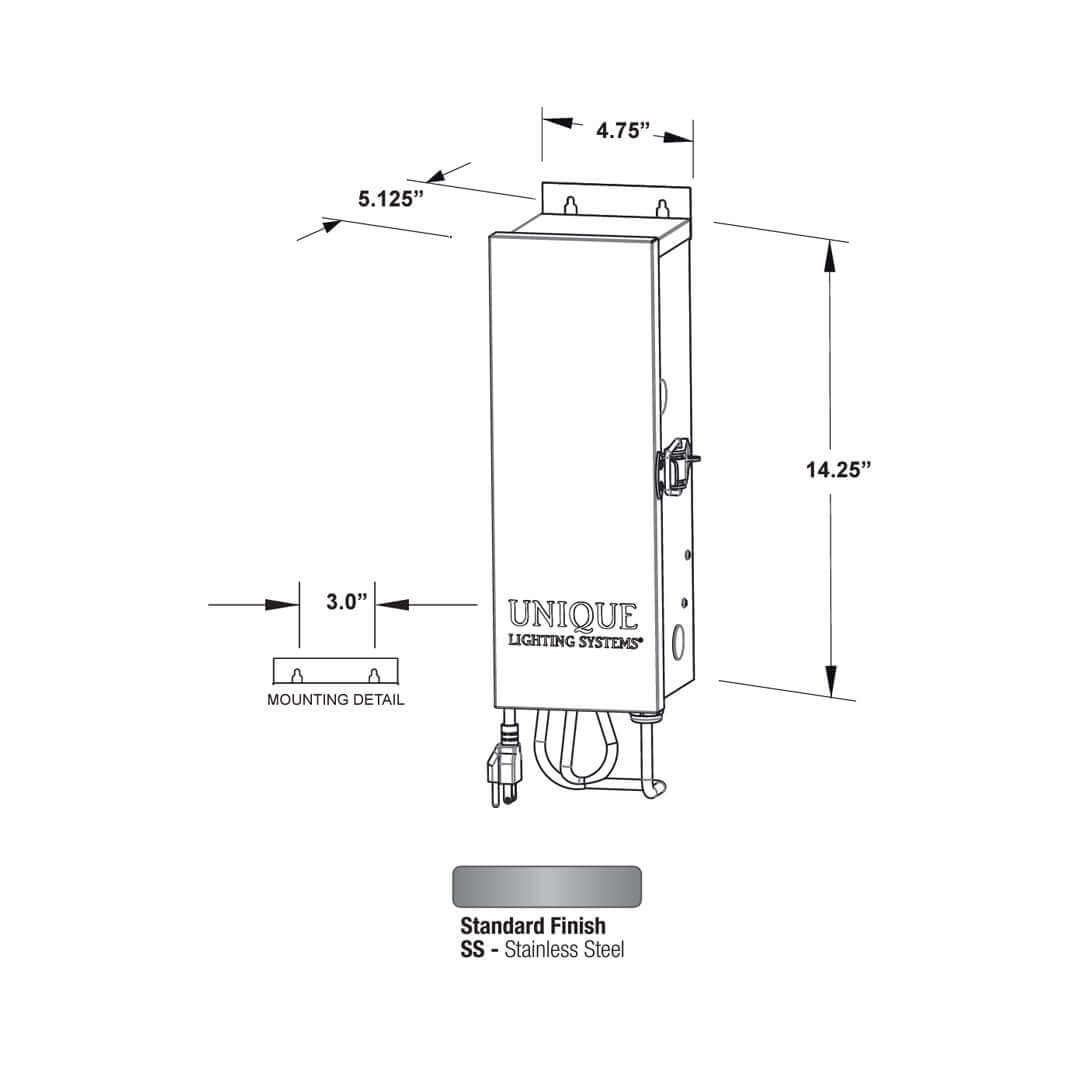 Unique Lighting Transformer, 150-Watt, Multi-Tap, 120V - Transformer - All Lighting Direct