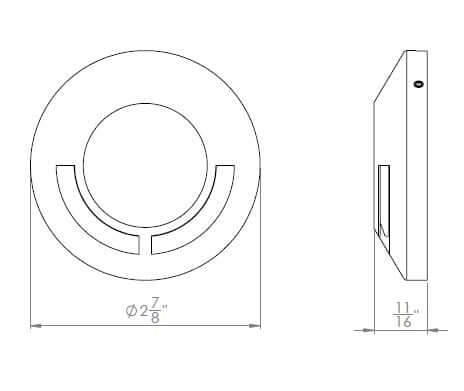 WAC Lighting 2″ Surface Mount, Submersible IP68, 3000K in Stainless Steel - Hardscape - All Lighting Direct