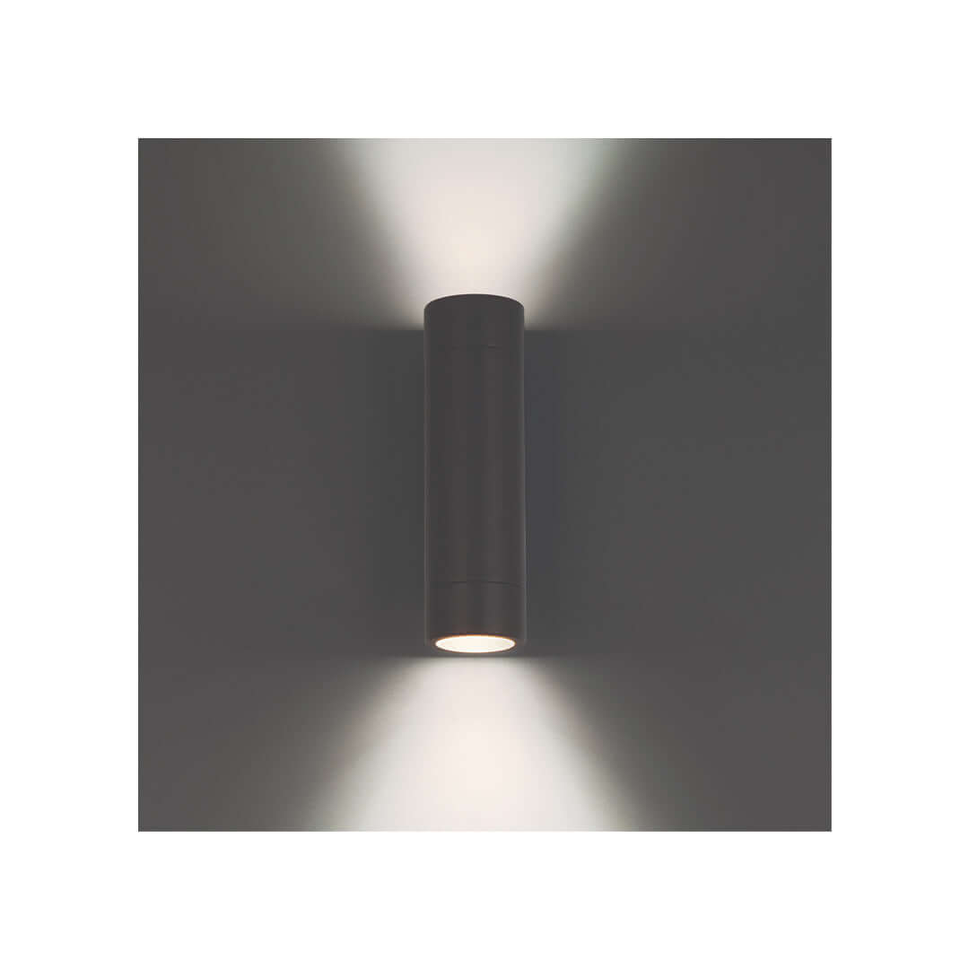 WAC Lighting Wall Cylinder 12V, 6.5in, 27/30/40K in Black on Aluminum - Up/Down Light - All Lighting Direct