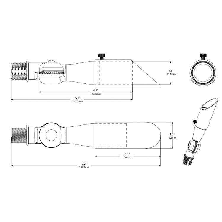 Dauer 489897 • ELEMENT 3.5W Up/Down Light Integrated LED, 3000K & 40° - Landscape Fixtures - All Lighting Direct