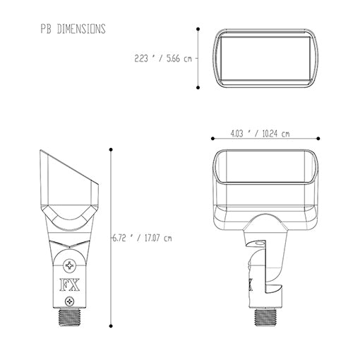 FX Luminaire PB 3LED Wall Wash in Sedona Brown, Zone w/ Luxor