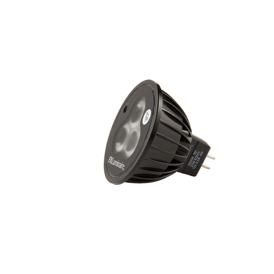 FX Luminaire MR16 LED lamp, 5W, 2700K warm white, 35° flood beam for landscape lighting.
