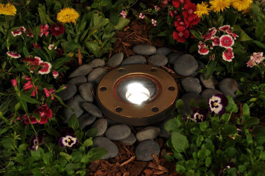 FX Luminaire RPNLRGBS | RP Well Light, No Lamp, Ring Faceplate in Natural Brass
