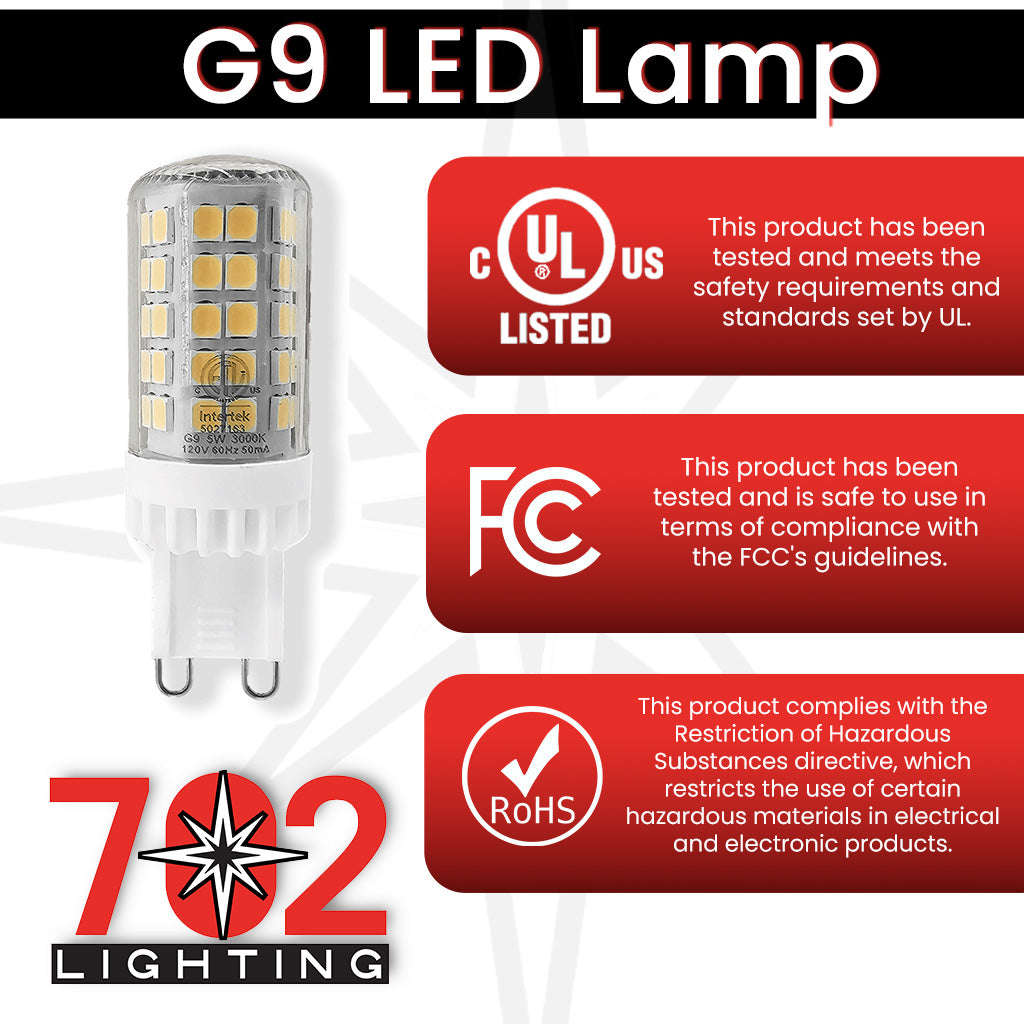 702 Lighting - 120V 5W LED G9 Bulb, 2700K, 600lm, 90CRI - Lamp/Bulb - All Lighting Direct