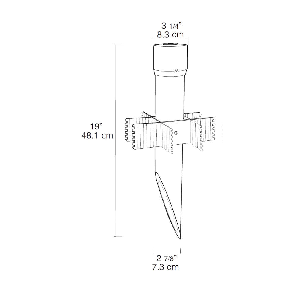 RAB Lighting MP19B • Mighty Post 19" Black, 3" Diameter Post - Mounting Stake - All Lighting Direct