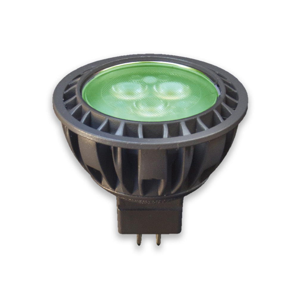Brilliance MR16-5-GREEN-30 • 5W Green MR16 LED, Dimmable Bulb, 30° - Lamp/Bulb - All Lighting Direct