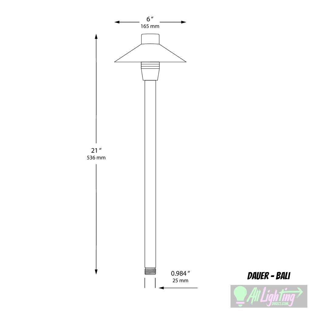 Dauer 490112 • BALI 6" China-Hat Path Light - Path Light - All Lighting Direct