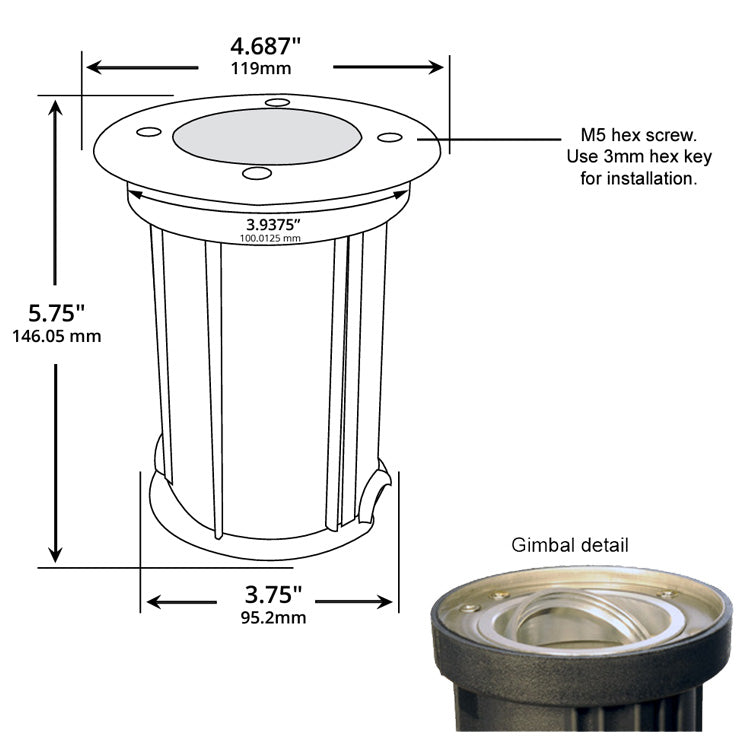 Dauer 490063 • BENTLEY Adjustable Gimbal MR16 Well Light - Well Light - All Lighting Direct