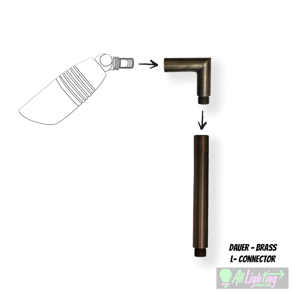 Dauer 490050 • Solid Brass L-Connector - L-Connector - All Lighting Direct