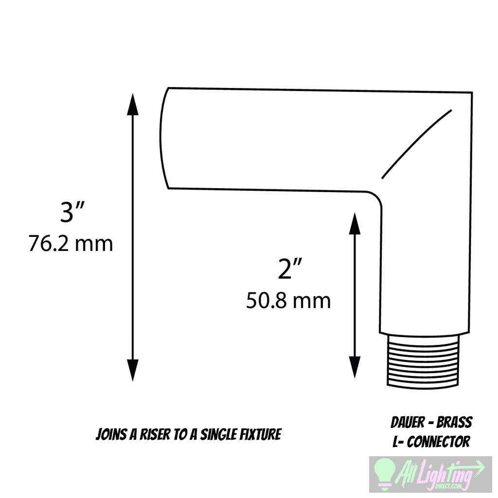 Dauer 490050 • Solid Brass L-Connector - L-Connector - All Lighting Direct