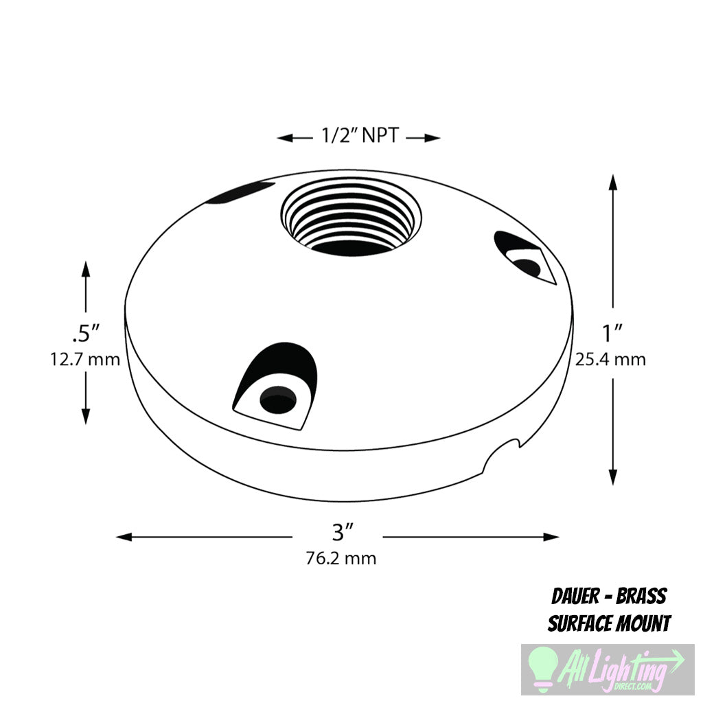 Dauer 490048 • Brass Tapered Surface Mount - Surface Mount - All Lighting Direct