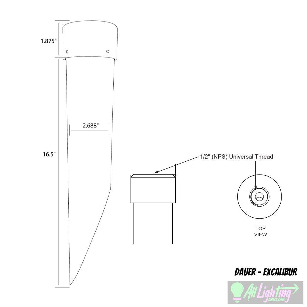 Dauer 490037 • EXCALIBUR PVC Post Mounting Stake - Mounting Stake - All Lighting Direct