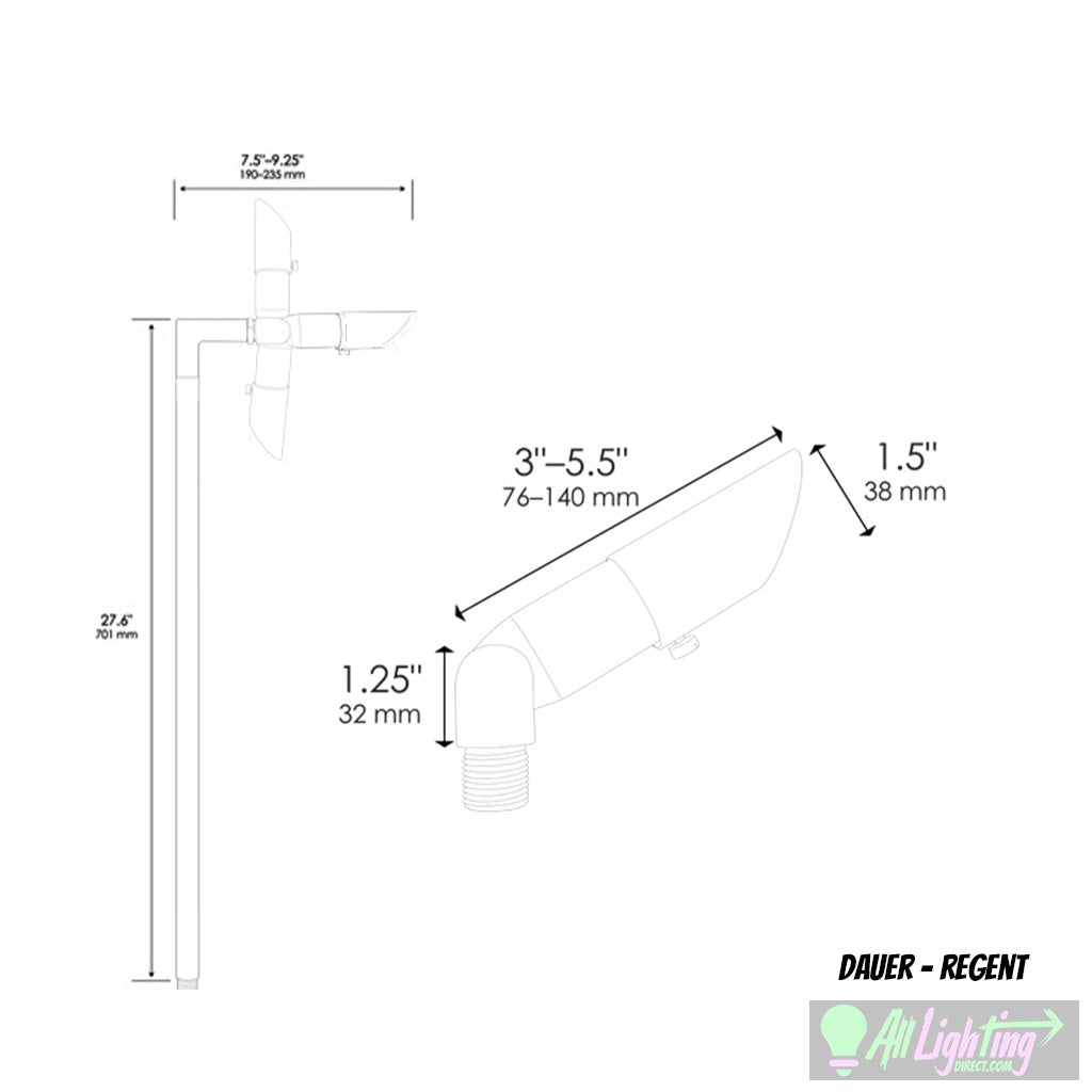 Dauer 489912 • REGENT MR8 Path Light - Path Light - All Lighting Direct