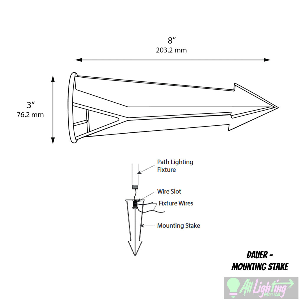Dauer 490034 • Heavy-Duty Slotted Mounting Stake - Mounting Stake - All Lighting Direct