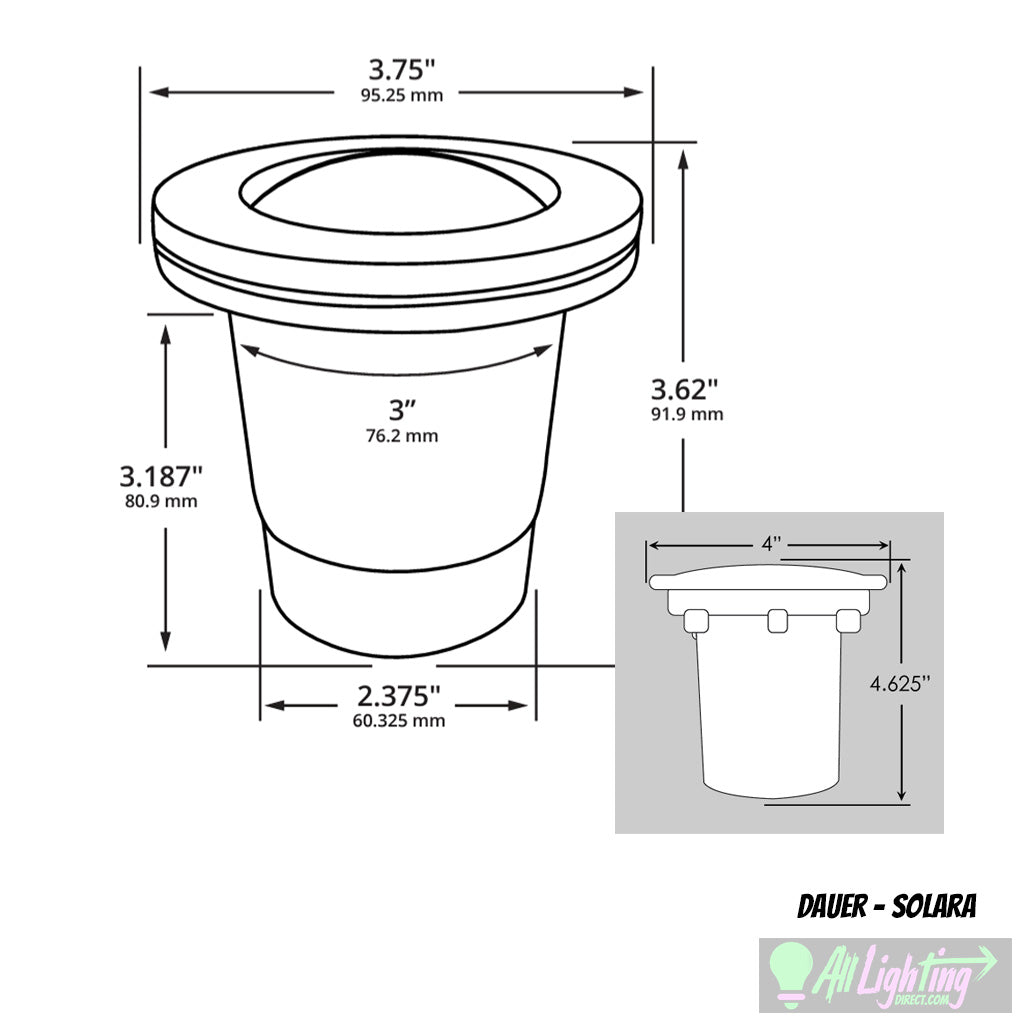Dauer 490066 • SOLARA MR16 Well Light Flat - Well Light - All Lighting Direct