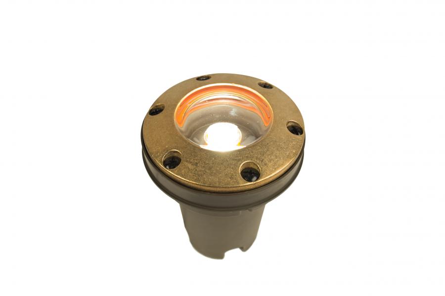 FX Luminaire FC 3LED Well Light, Natural Brass, Ring Top