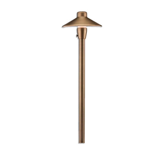 FX Luminaire C-PL-7-LED20W-18R-AB • 20W, 18" LED Path Light with 7" Hat in Bronze - Path Light - All Lighting Direct