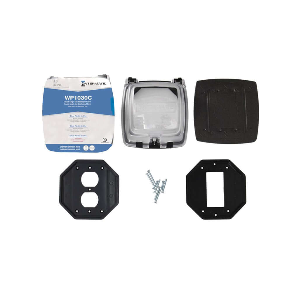 Intermatic WP1030C • 2-gang Weatherproof Outlet Cover • 3.125" Clear - Outlet Cover - All Lighting Direct