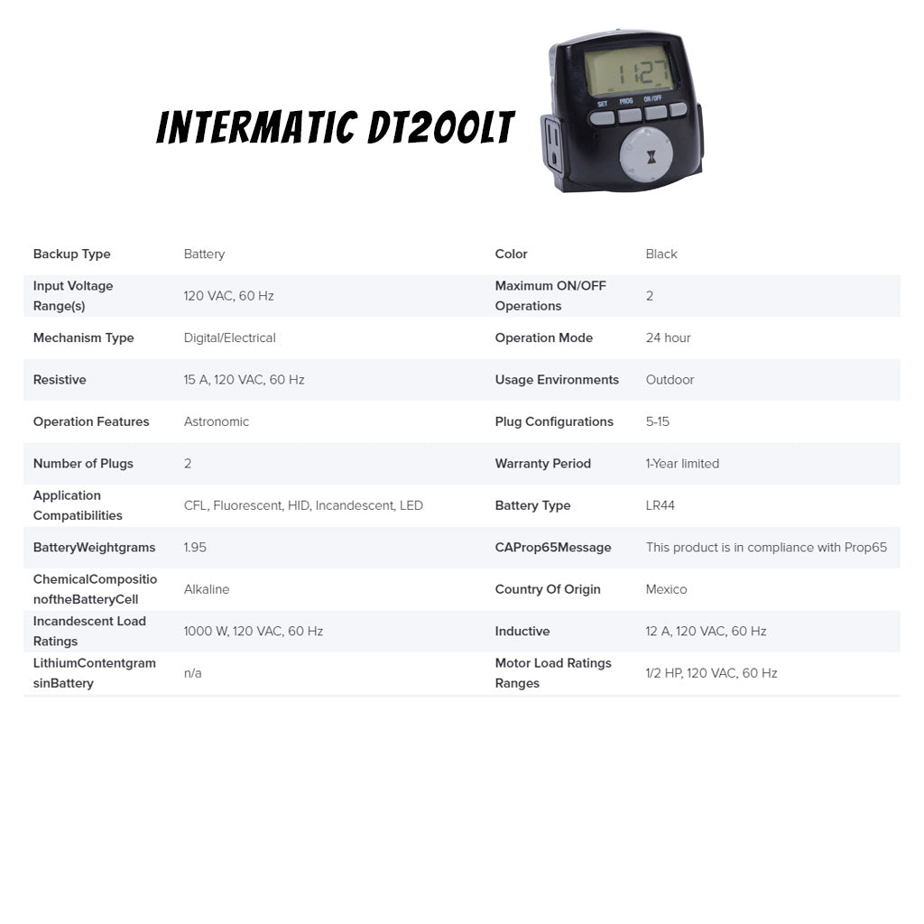 Intermatic DT200LT Digital Landscape Timer - Timer - All Lighting Direct