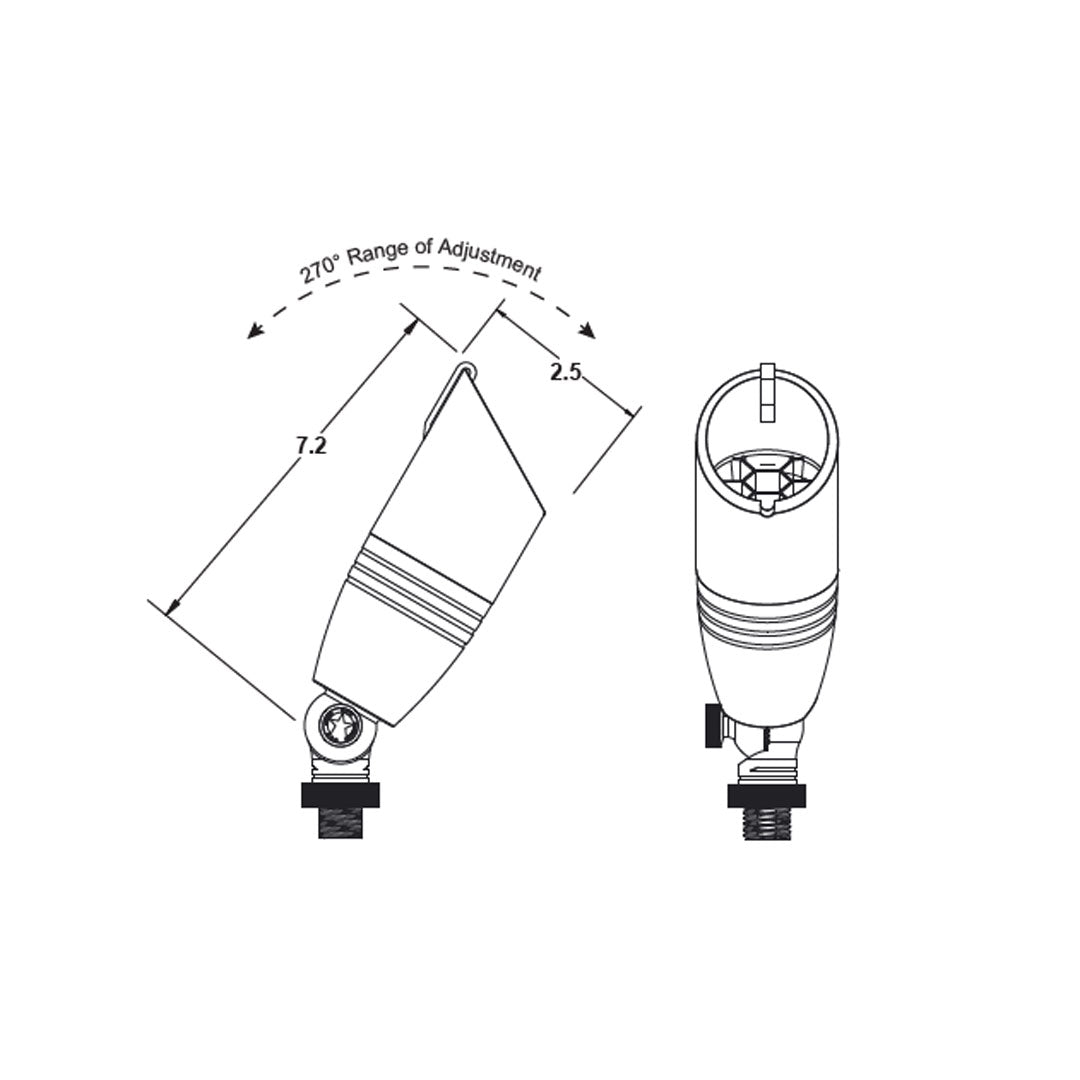 Unique PULS-NL • Pulsar Spot Light, 25' Lead & Stake, No Lamp - Uplight - All Lighting Direct