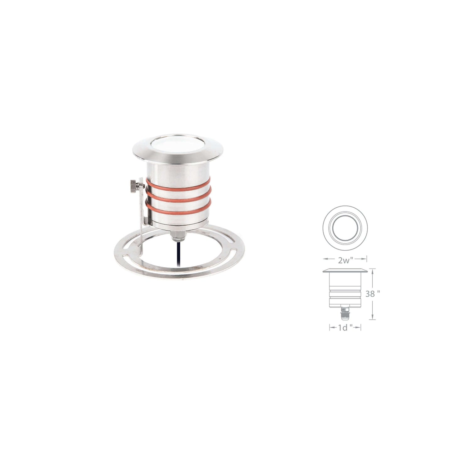 WAC Lighting 2031-30SS - 2″ Underwater Light Submersible Round, 3000K - Recessed - All Lighting Direct