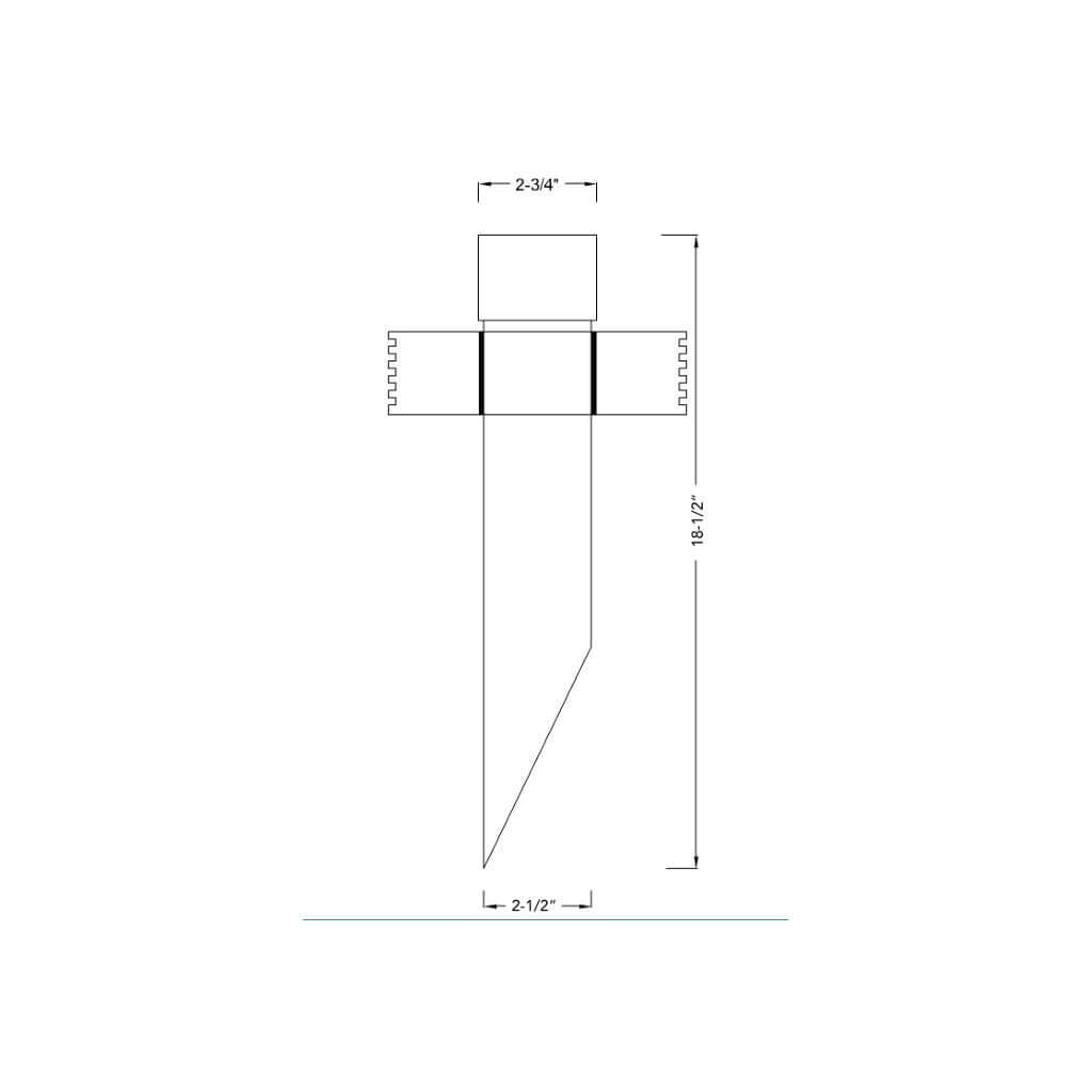 Dimensions of Westgate 3" diameter PVC post for landscape lighting, ideal for outdoor fixtures and in-ground installation.