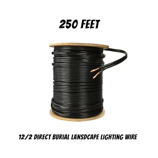 250 ft 12/2 Direct Burial Low-Voltage Landscape Lighting Wire | Black Stranded CU