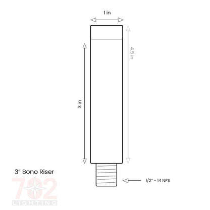 702 Lighting 3" Bono brass riser (.98" dia) + Free Hook
