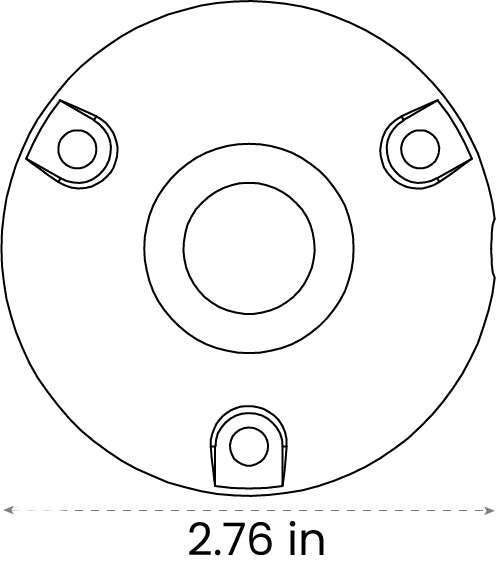 702 Lighting Round 3 Hole Mount for Landscape Lighting, Antique Brass