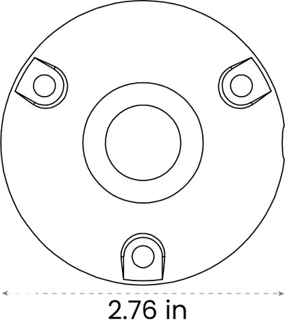 702 Lighting Round 3 Hole Mount for Landscape Lighting, Antique Brass