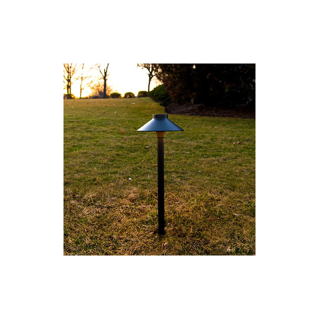 wac 6042 mini tiki path light in bronze, in grass