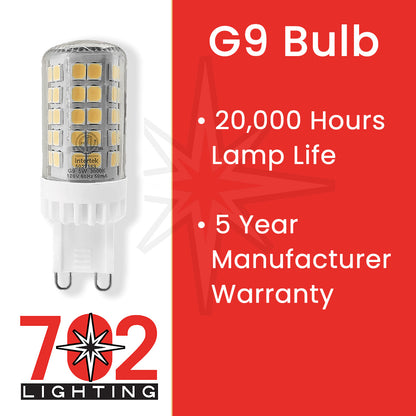 Long Life, Bright 120V G9 LED Bulbs [10 PACK] 5W, 2700K | 702 Lighting