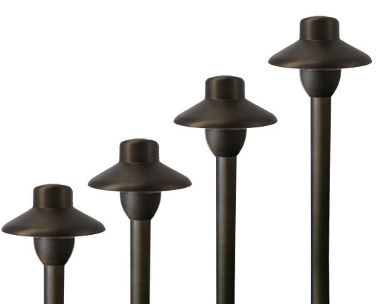 702 Lighting Drop-In Path Light Kit, G4 Module, GIGI Hat, 6in Bono Brass Riser