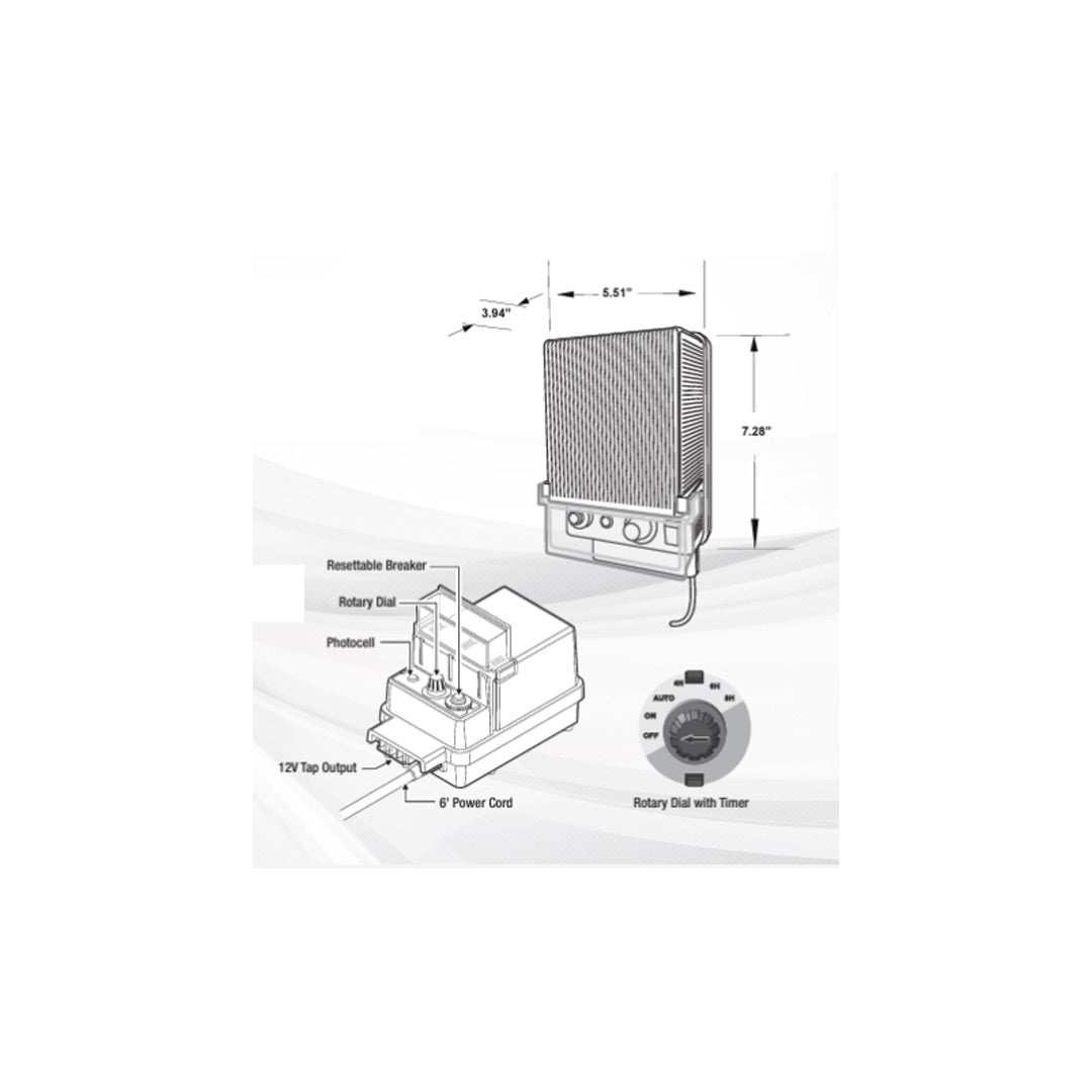 Unique Lighting Transformer, 12V, 60-Watt, Timer & Photocell