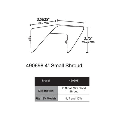 Dauer 490698 4" Mini Flood Extended Shroud - Small - Bronze