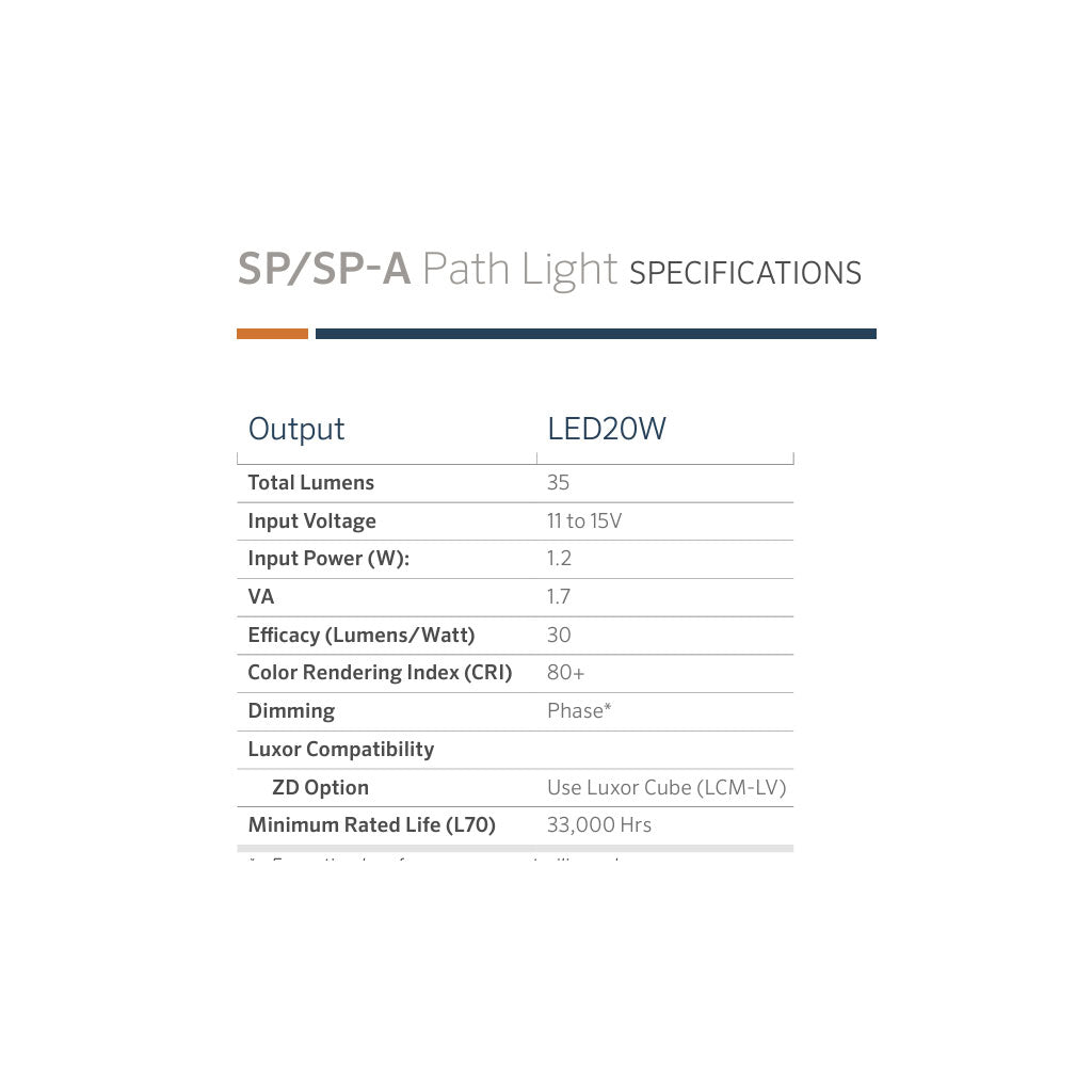 FX Luminaire SP-A-LED20W-18R-BZ • 20W Aluminum 18" LED Path Light in Bronze