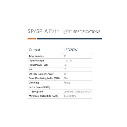 FX Luminaire SP-A-LED20W-18R-SB • 20W Aluminum 18" LED Path Light in Sedona Brown
