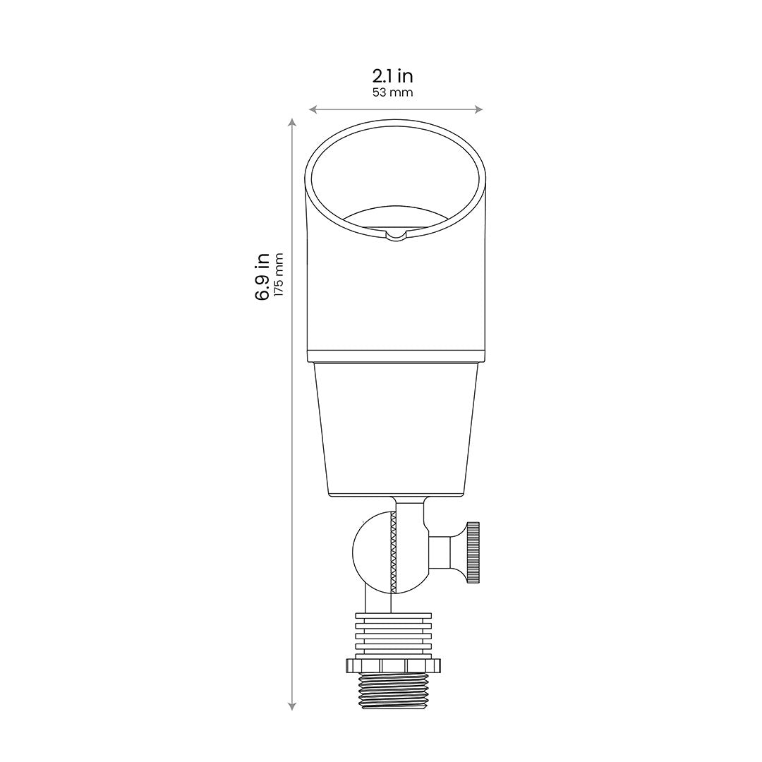 702 Lighting Jack - Fixed socket MR16 Drop-in Uplight in Antique Brass, Convex Lens