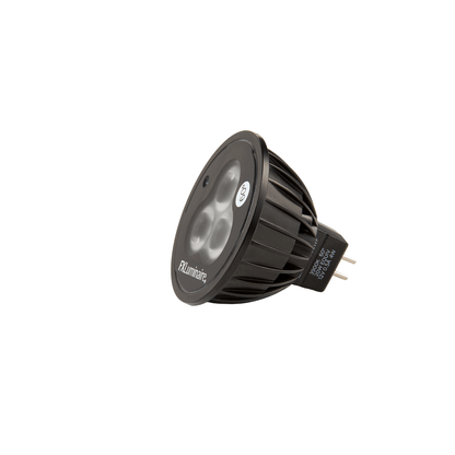 FX Luminaire MR16 5W LED lamp for landscape lighting, warm 2700K, wide flood angle, energy-efficient alternative.