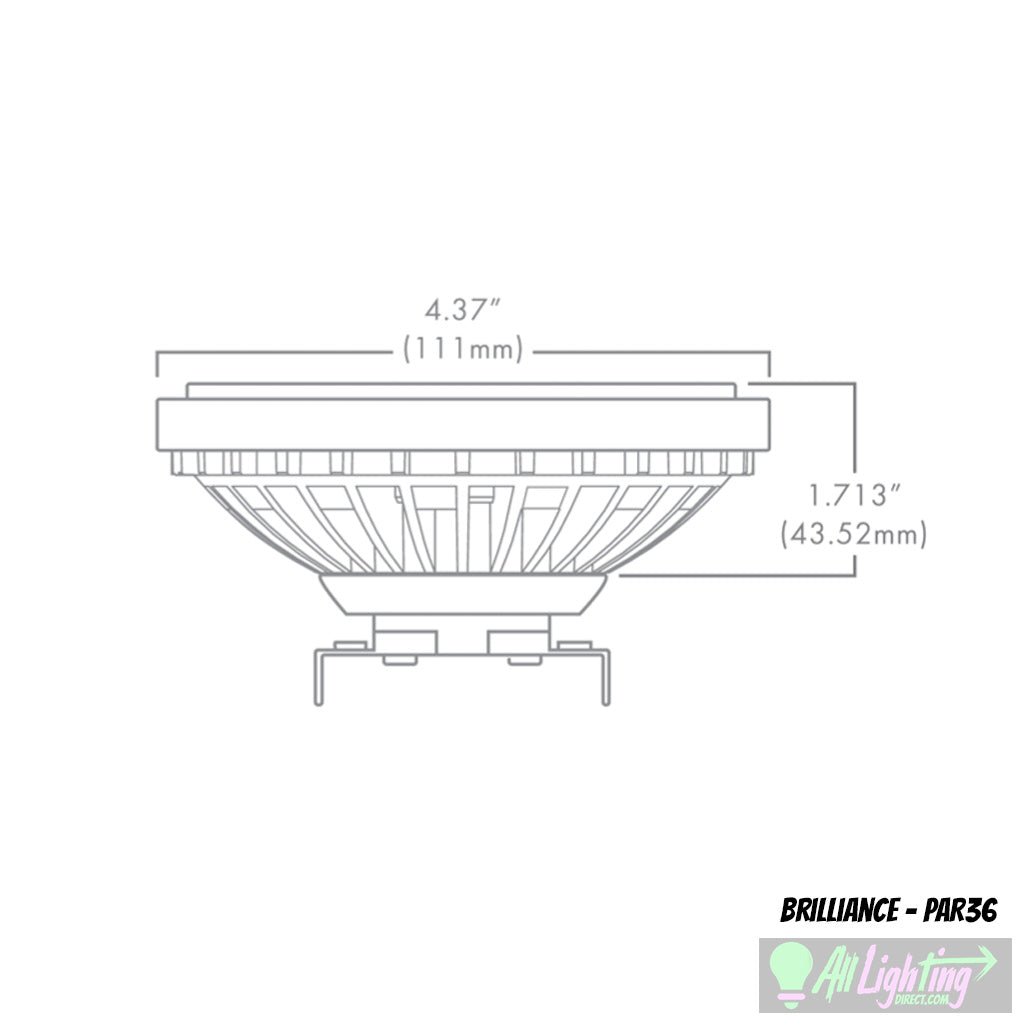 Brilliance PAR36-15-3000-15 • 15W PAR36 Dimmable LED, 3000K/15°