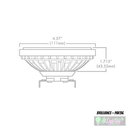 Brilliance PAR36-15-3000-30 • 15W PAR36 Dimmable LED, 3000K/30°