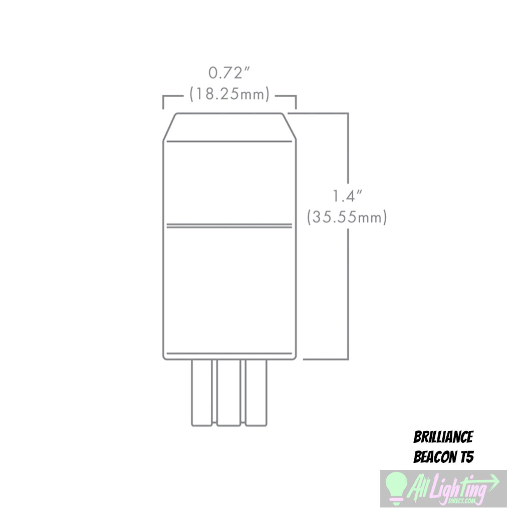 T5 lamp, bulb by Brilliance LED, Dimensions