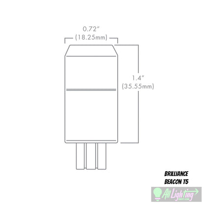 T5 lamp, bulb by Brilliance LED, Dimensions