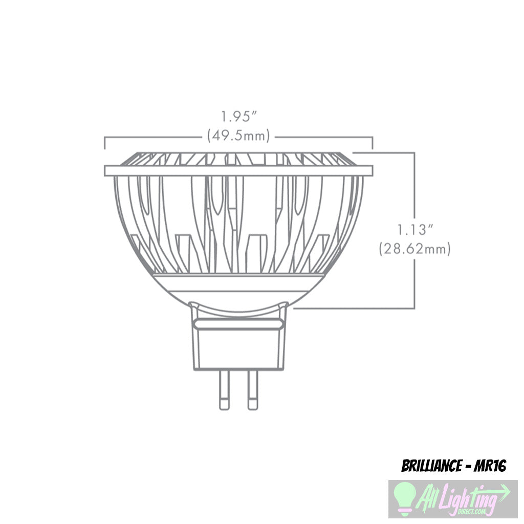 Brilliance MR16 Bulb Dimensions