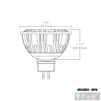 Brilliance MR16-7-3000-60 • 7W MR16 LED Dimmable Bulb, 3000K/60°