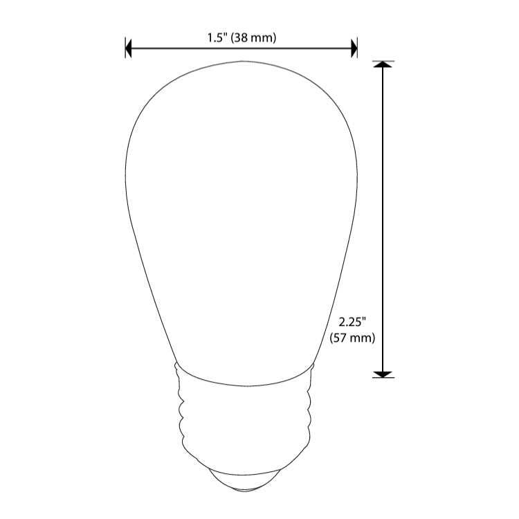 Dauer S14 Bistro String Light Filament Bulb, 12V, 1-Watt
