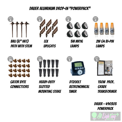 Dauer 490305-POWERPACK Aluminum Drop-In Lighting Bundle