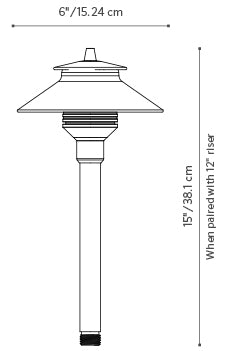 FX Luminaire PLLED20W18RFB - G4 PL Path Light 20W, 18" Riser, Black