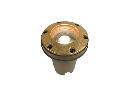 FX Luminaire FC 3LED Well Light, Natural Brass, Ring Top