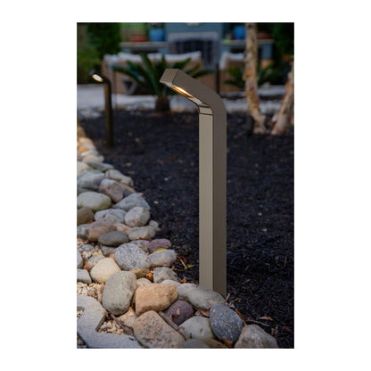 FX Luminaire Modern J Shaped Path Light in Flat Black